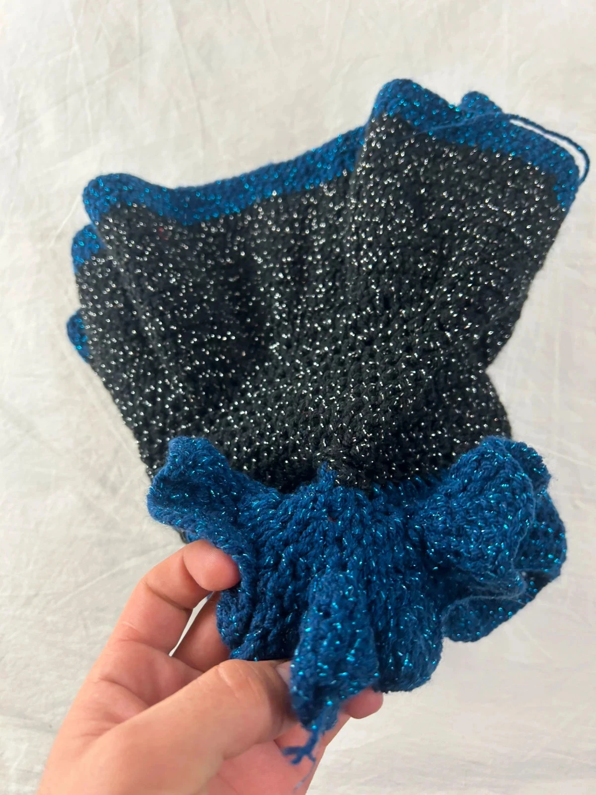 Saia costurada à mão tamanho único vintage azul escuro – photo 6